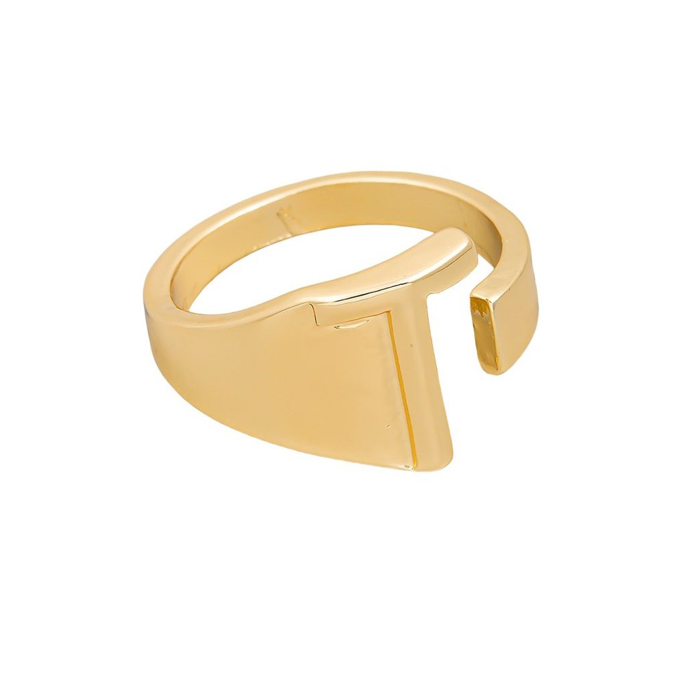 Letter T Metallic Alphabet Ring